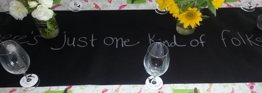 To Kill a Mockingbird chalk table runner with book quote