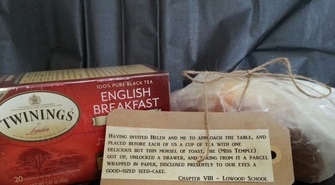 English seed cake with tea Jane Eyre prizes on Go Beyond Book Club
