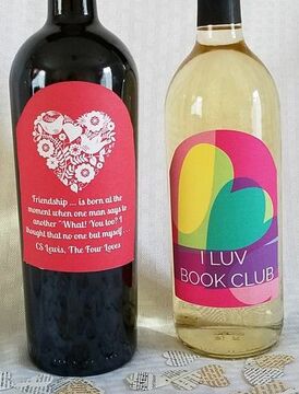 DIY beverage labels for your Valentine Book Club Picture