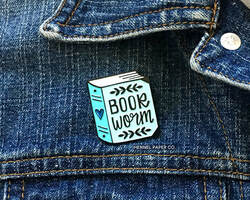Book worm pin at Go Beyond Book Club